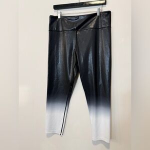 ZYIA Shimmering Black to White Gradient Leggings
